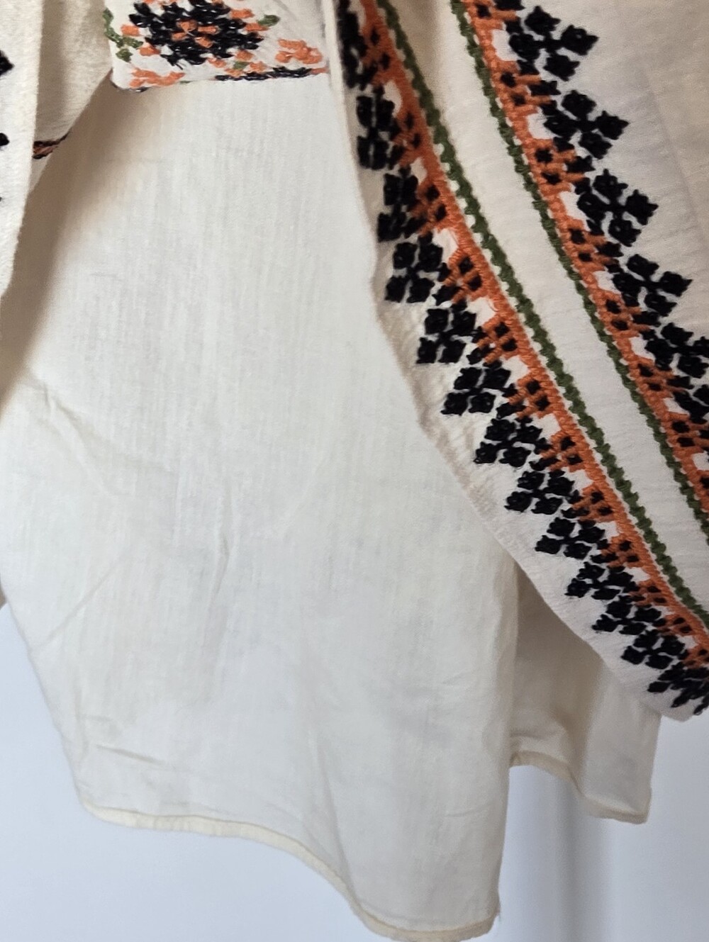 NEW Zara Embroidered Cream Boho Tunic Peasant Dress Size L - Picture 6 of 9